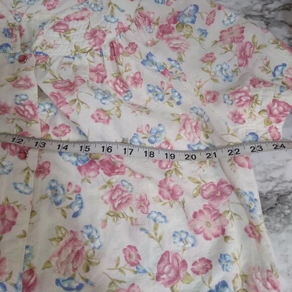 SimplyBasic Vintage 80s  Women Floral Quilted V-Neck‎ Nightgown Medium - Picture 11 of 13